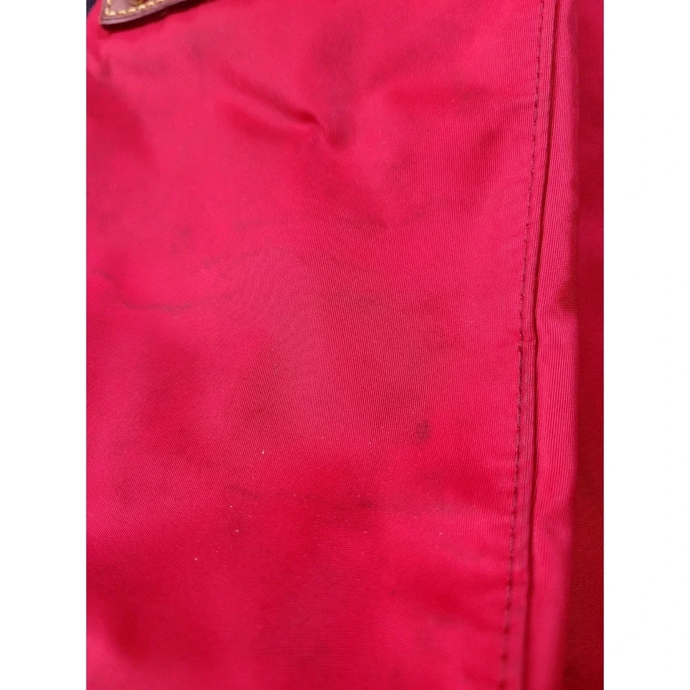 VTG Y2k Dooney & Bourke Satchel Purse Handbag Red Leather Florentine Nylon